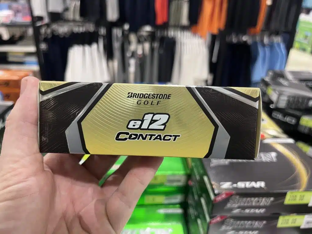 Bridgestone e12 contact box side golf ball