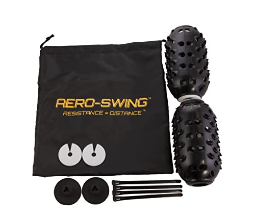 AERO-SWING Golf Club Swing Trainer Aid, Speed Training Practice Equipment Tool for Golf, Black (2-Pack)