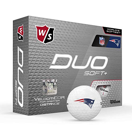 WILSON Duo Soft+ NFL Golf Balls (1 Dozen)-New England,White