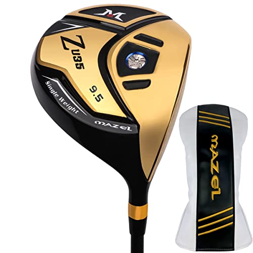 MAZEL Titanium Golf Driver for Men,Right Handed,460CC (Right, Graphite(Golden Head), Regular (R), 9.5)