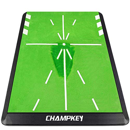 CHAMPKEY Premium Impact Golf Mat 1.0 Edition | Path Feedback Golf Practice Mat | Advanced Guides and Rubber Backing Golf Hitting Mat（13' x 17'）