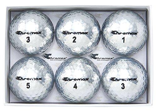 Chromax Metallic M5 Colored Golf Balls (Pack of 6), Silver
