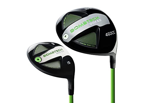 BombTech Golf - 4.0 Driver and 3 Wood Bundle (9 Stiff) - Premium Golf Wood Set for Men - Easy to Hit Off Tee - Max Forgiveness and Accuracy…