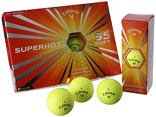 Callaway Superhot 55 Golf Balls, Prior Generation, (One Dozen), Yellow