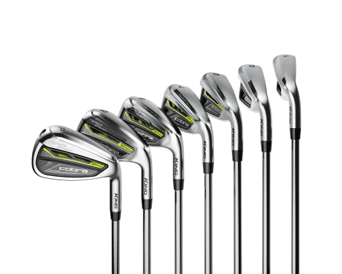 Cobra Golf 2021 Radspeed Iron Set Satin Chrome-Black-Turbo Yellow (Men's Right Hand, KBS Tour 90, Stiff Flex, 5-GW), Standard