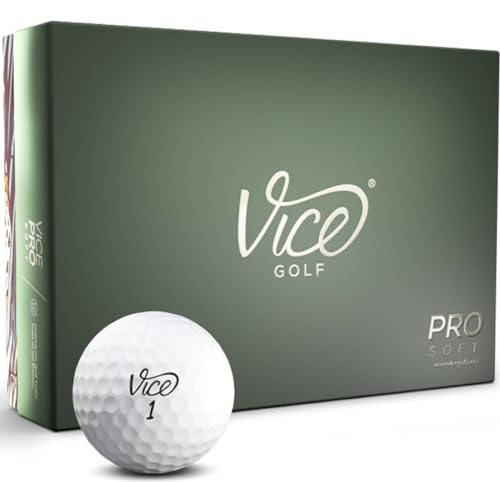 Vice Golf Pro Soft Golf Balls, White (One Dozen)