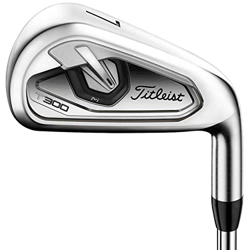 Titleist Men's Golf Clubs T-300 Iron Set (5-AW), Steel Stiff Flex Shafts