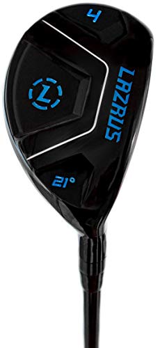 LAZRUS GOLF Premium Hybrid Golf Clubs for Men - 2,3,4,5,6,7,8,9,PW Right Hand & Left Hand Single Club, Graphite Shafts, Regular Flex (Black Right Hand, 4, RH, Black Single)