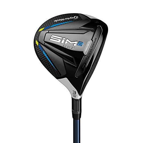 TaylorMade SiM 2 Max Steel Fairway Mens Right Hand Graphite Stiff 3 Wood , Black/Light Grey