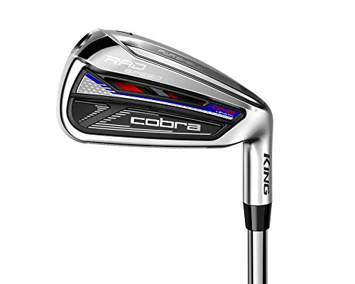 Cobra Golf 2021 Radspeed One Length Combo Iron Set Satin Chrome-Blue-Red (Men's Right Hand, UST Recoil 460-480 ESX, Reg Flex, 5-GW)