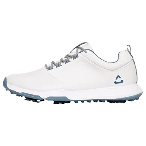 Cuater by Travis Mathew Men's The Ringer Spiked Golf Shoe, White/Sleet (us_Footwear_Size_System, Adult, Men, Numeric, Medium, Numeric_13)