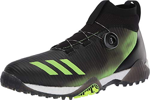 adidas Men's CODECHAOS BOA Golf Shoe, core Black/Signal Green/Dark Solid Grey, 11.5 Medium US