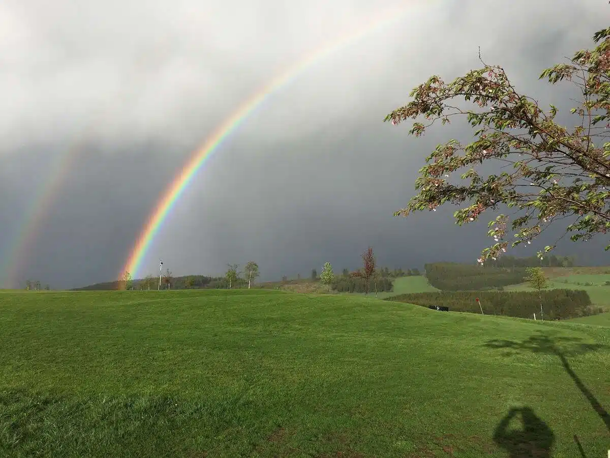 rainbow on a golf course